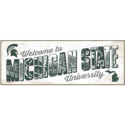 Michigan State 25 x 9 Tradition Wood Sign