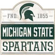  Michigan State Est 1855 18 X 18 Planked Wood Sign