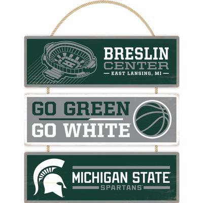 Michigan State 13 x 14 Linked Wood Sign