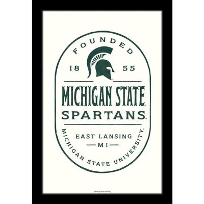 Michigan State 11 x 16 Framed Wood Sign