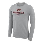  Virginia Tech Nike Legend Baseball Dri- Fit Long Sleeve Tee