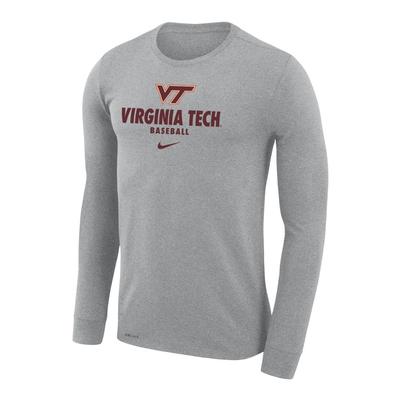 Virginia Tech Nike Legend Baseball Dri-Fit Long Sleeve Tee
