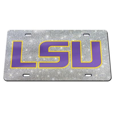 LSU Wincraft Glitter License Plate