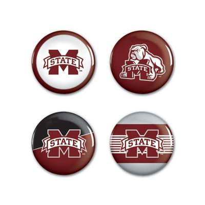 Mississippi State Wincraft Button 4 Pack