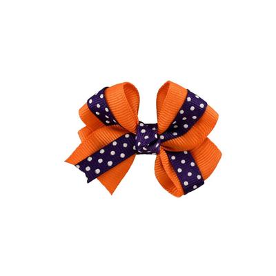 Purple And Orange Clip Hair Bow