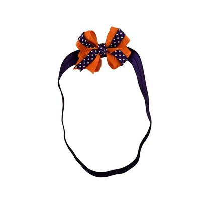 Purple And Orange Infant Bow Headband