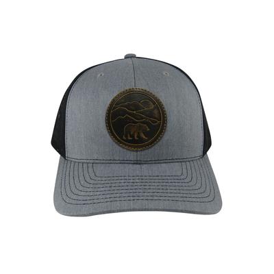 Bear Mountain Circle Leather Patch Trucker Hat