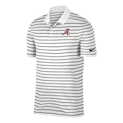 Alabama Nike Golf Victory Stripe Polo WHITE