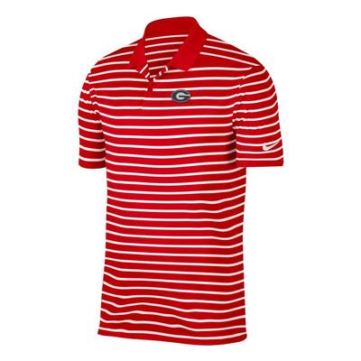 Georgia Nike Golf Victory Stripe Polo RED