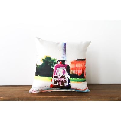 Mississippi State Watercolor Cowbell Pillow