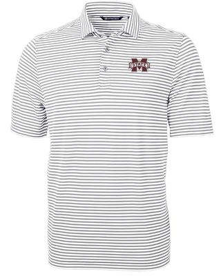 Mississippi State Cutter & Buck Virtue Eco Pique Stripe Polo