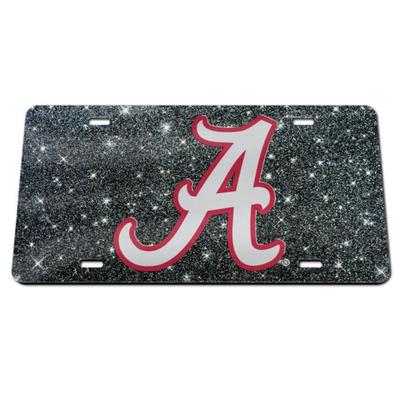 Alabama Black Glitter License Plate