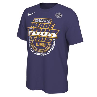 LSU Tigers 2023 Regional Champions Final Four Locker Room Shirt