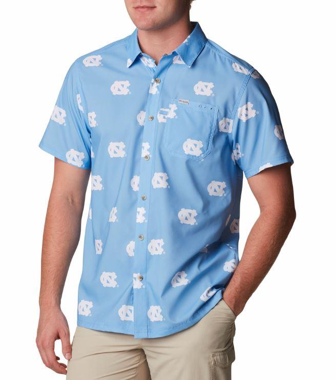 UNC, UNC Columbia Men's Super Slack Tide Printed Shirt