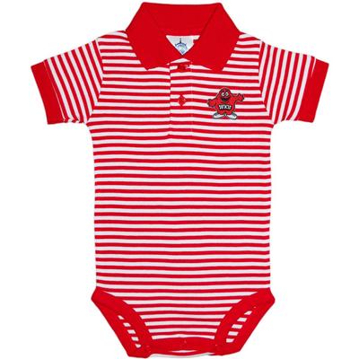 Western Kentucky Infant Striped Polo Big Red Logo Bodysuit