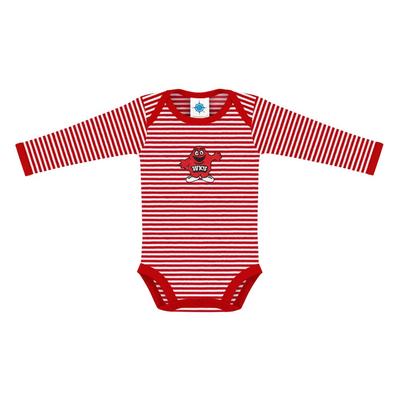 Western Kentucky Infant Striped Long Sleeve Big Red Logo Bodysuit