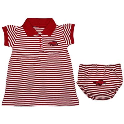 Arkansas Infant Striped Razorback Logo Gameday Dress with Bloomer