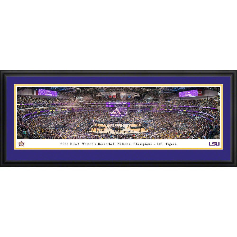 LSU 2023 Women's Basketball National Championship Deluxe Frame Panoramic Picture