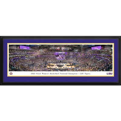 LSU 2023 Women's Basketball National Championship Deluxe Frame Panoramic Picture