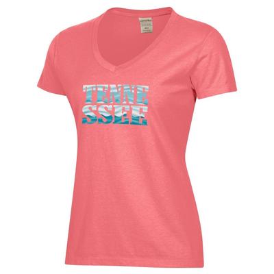 Tennessee Mountain Fill Text V-Neck Tee
