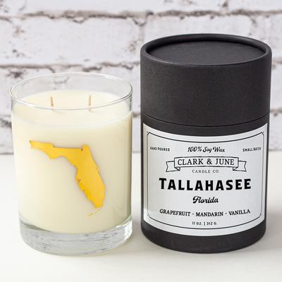 Tallahassee 11 Oz Soy Candle - Rocks Glass