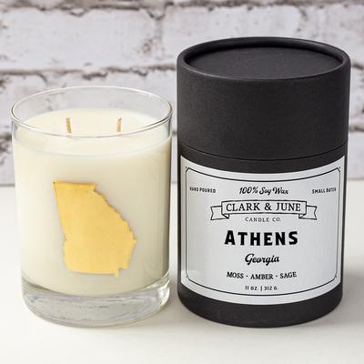 Athens 11 Oz Soy Candle - Rocks Glass