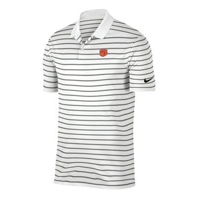 Clemson Nike Golf Victory Stripe Polo WHITE