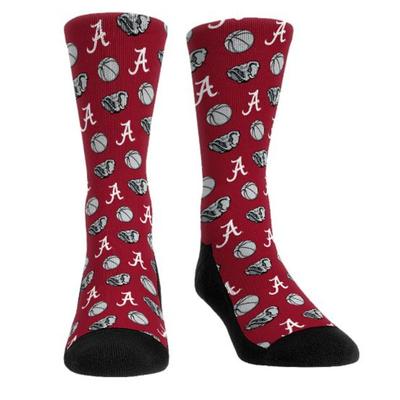Alabama Basketball All Over Crew Socks
