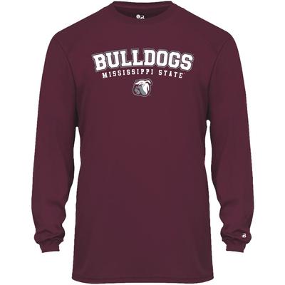 Mississippi State Badger Arch Bulldogs Over Logo Long Sleeve Tee