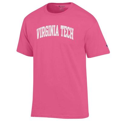 Virginia Tech Champion Women's White Arch Tee HEIRLOOM_PINK