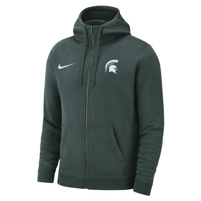Michigan State Nike Club Fleece Full Zip Hoodie