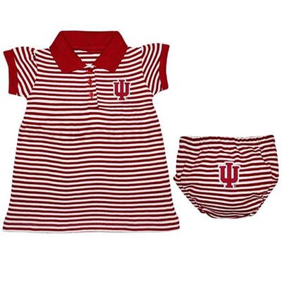 Indiana Infant Striped Gameday Dress with Bloomer