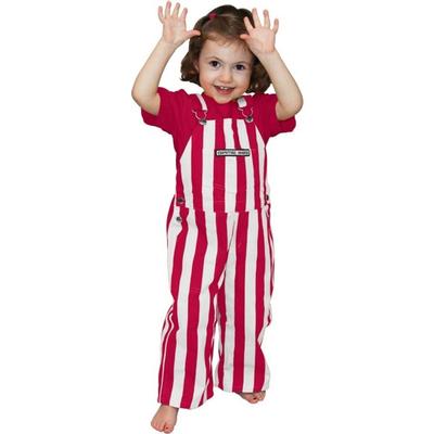 Game Bibs Toddler Crimson and White Striped Overalls