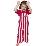  Game Bibs Toddler Crimson And White Striped Overalls