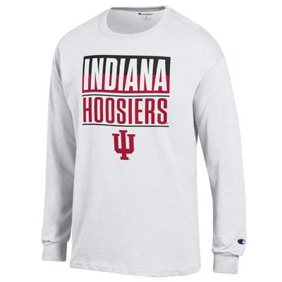 Indiana Champion Split Color Stack Over Logo Long Sleeve Tee