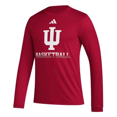 Indiana Adidas Fadeaway Basketball Pregame Long Sleeve Tee