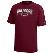 Mississippi State Champion Youth Wordmark Over Laces Tee
