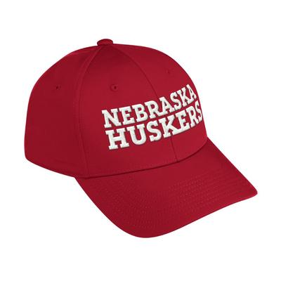 Nebraska Adidas Polyester Structured Flex Fit Hat