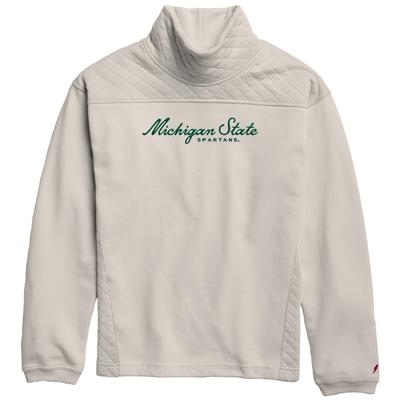 Michigan State League Highland Funnel Neck Fleece Embroidered Script Pullover