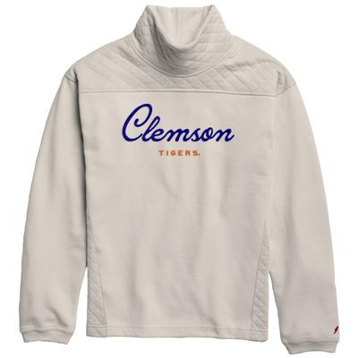 Clemson League Highland Funnel Neck Embroidered Script Pullover