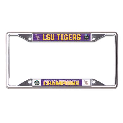 LSU Wincraft 2023 College World Series Champs License Plate Frame
