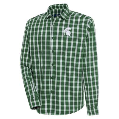 Michigan State Antigua Carry Long Sleeve Woven Shirt