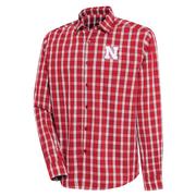  Nebraska Antigua Carry Long Sleeve Woven Shirt