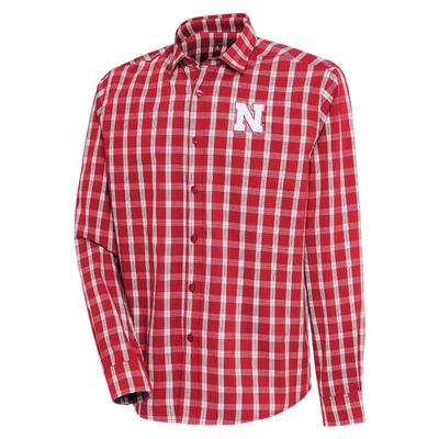 Nebraska Antigua Carry Long Sleeve Woven Shirt