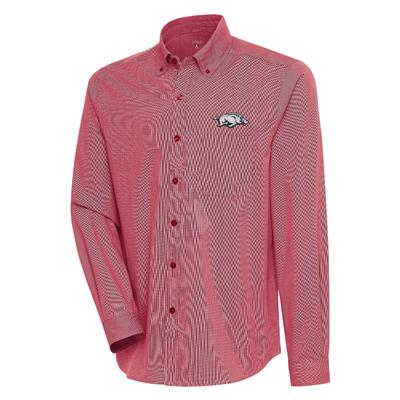 Arkansas Antigua Compression Long Sleeve Woven Shirt