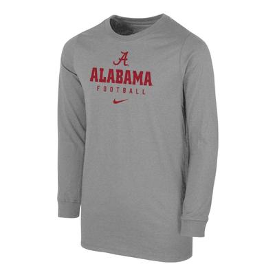 Alabama Nike YOUTH Cotton Team Issue Long Sleeve Tee