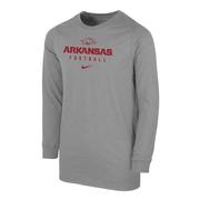  Arkansas Nike Youth Cotton Team Issue Long Sleeve Tee
