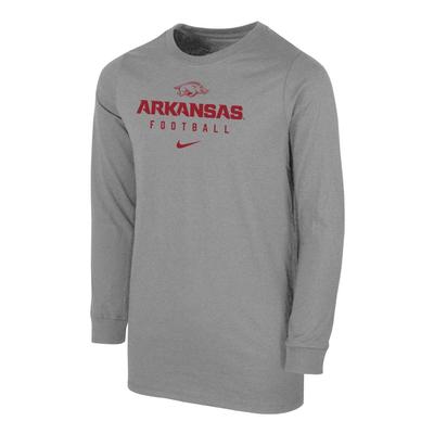 Arkansas Nike YOUTH Cotton Team Issue Long Sleeve Tee