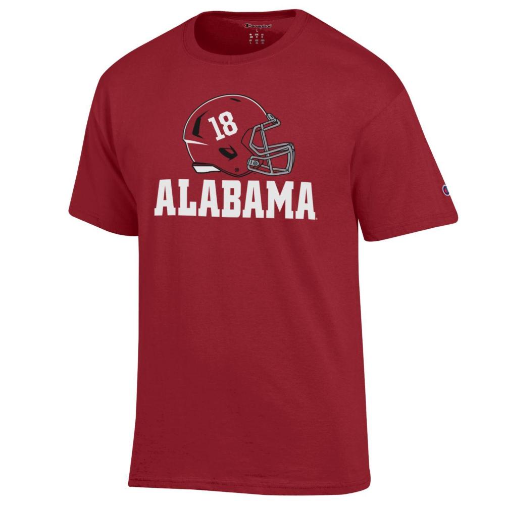 Bama | Alabama Helmet Over Wordmark Tee | Alumni Hall