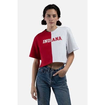 Indiana Hype and Vice Brandy Color Block Cropped Tee